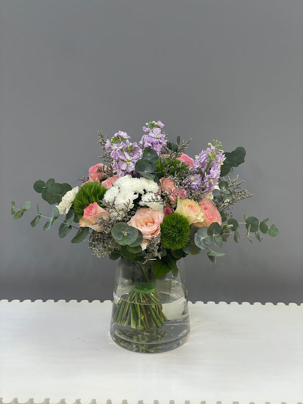 Pink Petal Harmony: The Beth Centerpiece Bouquet