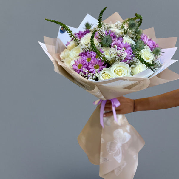 PURPLE AND WHITE BOUQUET